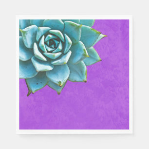 Serviette En Papier Aquarelle Succulente dentelle pourpre