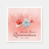 Serviette En Papier Aquarelle Succulente Florale Quinceañera (Devant)