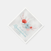 Serviette En Papier Aquarelle Succulente Florale Quinceañera (Coin)