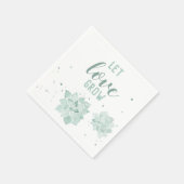 Serviette En Papier Aquarelle Succulents laisser l'amour grandir (Coin)