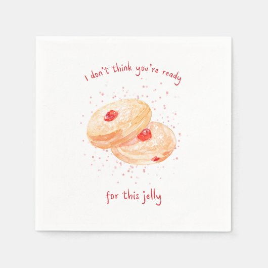 Serviette En Papier Aquarelle Sufganiyot Jelly Donut Funny Hanoukka (Devant)