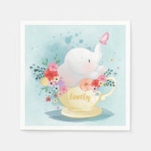 Serviette En Papier Aquarelle Teacup Elephant (Devant)