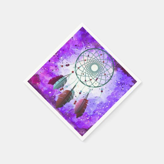 Serviette En Papier Aquarelle tendance Bohemian Dream Catcher & Nebula (Coin)