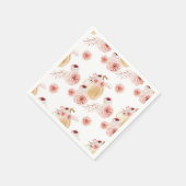 Serviette En Papier Aquarelle tendance Citrouille et fleurs | Automne (Coin)