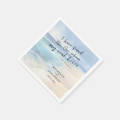 Serviette En Papier Aquarelle tendance plage Ocean Christian Mariage (Coin)