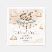 Serviette En Papier Aquarelle terre cuite bouho plumes nuage neuf (Devant)