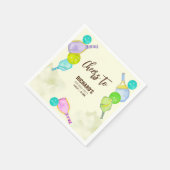 Serviette En Papier Aquarelle Thème Pickleball Fête d'anniversaire (Coin)