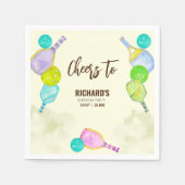 Serviette En Papier Aquarelle Thème Pickleball Fête d'anniversaire (Devant)