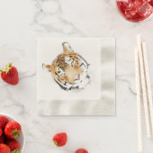 Serviette En Papier Aquarelle Tiger Head Animal Anniversaire (En situation)