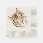 Serviette En Papier Aquarelle Tiger Head Animal Anniversaire (Devant)