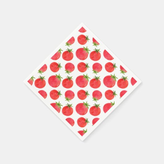 Serviette En Papier Aquarelle Tomates Motif serviettes (Coin)