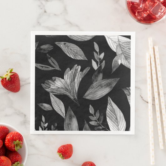 Serviette En Papier Aquarelle tombée feuille 9 (En situation)