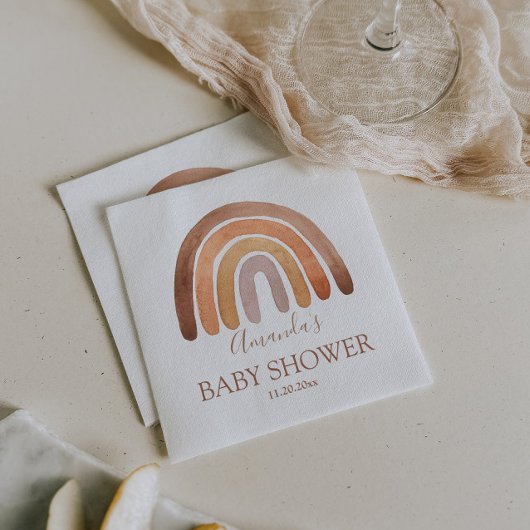Serviette En Papier Aquarelle Tone Tone Boho Rainbow Baby shower