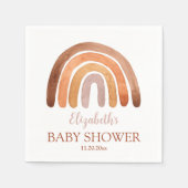 Serviette En Papier Aquarelle Tone Tone Boho Rainbow Baby shower (Devant)