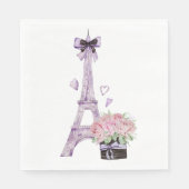 Serviette En Papier Aquarelle Tour Eiffel (Devant)