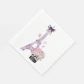 Serviette En Papier Aquarelle Tour Eiffel (Coin)