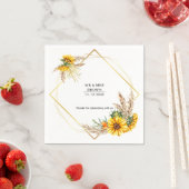Serviette En Papier Aquarelle tournesol Mariage rustique (En situation)