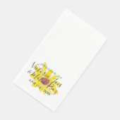 Serviette En Papier Aquarelle tournesol sauvage Floral Jaune Mariage (Coin)