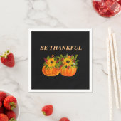 Serviette En Papier Aquarelle Tournesol Thanksgiving Citrouilles Autom (En situation)