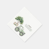 Serviette En Papier Aquarelle Tracteur vert Baby shower de ferme Napki (Coin)