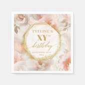 Serviette En Papier Aquarelle transparente 80 serviettes d'anniversair (Devant)