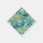 Serviette En Papier Aquarelle Tropical Blue Palm Leaf (Coin)