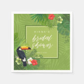 Serviette En Papier Aquarelle Tropical Fête des mariées Green ID577 (Devant)