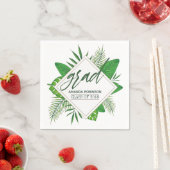Serviette En Papier Aquarelle Tropical Feuille Graduation Party (En situation)