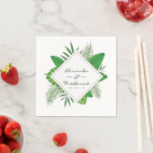 Serviette En Papier Aquarelle Tropical Feuilles Beach Mariage (En situation)