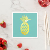 Serviette En Papier Aquarelle Tropical Géométrique Ananas (En situation)