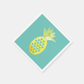 Serviette En Papier Aquarelle Tropical Géométrique Ananas (Coin)