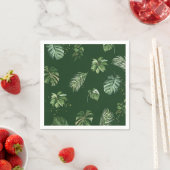 Serviette En Papier Aquarelle Tropical Green Foliage Feuille (En situation)