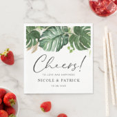 Serviette En Papier Aquarelle Tropical Monstera Feuille Mariage d'été (En situation)