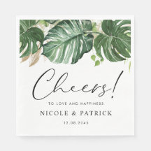 Aquarelle Tropical Monstera Feuille Mariage d'été