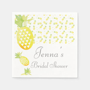 Serviette En Papier Aquarelle Tropical Repeat Ananas