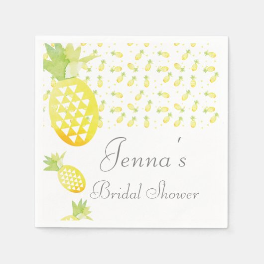 Serviette En Papier Aquarelle Tropical Repeat Ananas (Devant)