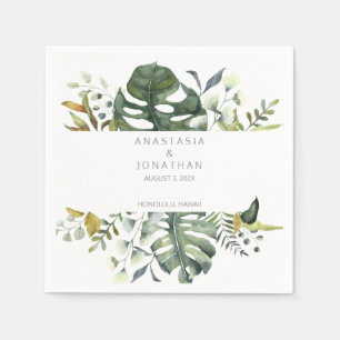 Serviette En Papier Aquarelle tropicale