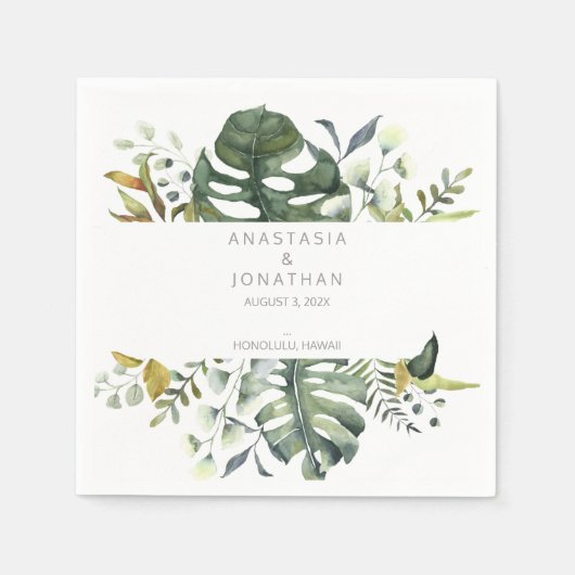 Serviette En Papier Aquarelle tropicale (Devant)