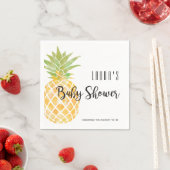 Serviette En Papier Aquarelle tropicale ananas | BABY SHOWER (En situation)