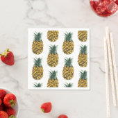 Serviette En Papier Aquarelle tropicale ananas Motif sans couture (En situation)
