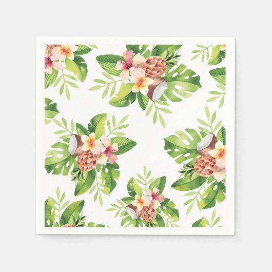 Serviette En Papier Aquarelle tropicale chic Floral (Devant)