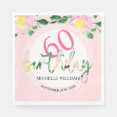 Serviette En Papier Aquarelle tropicale estivale rose (Devant)