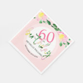 Serviette En Papier Aquarelle tropicale estivale rose (Coin)