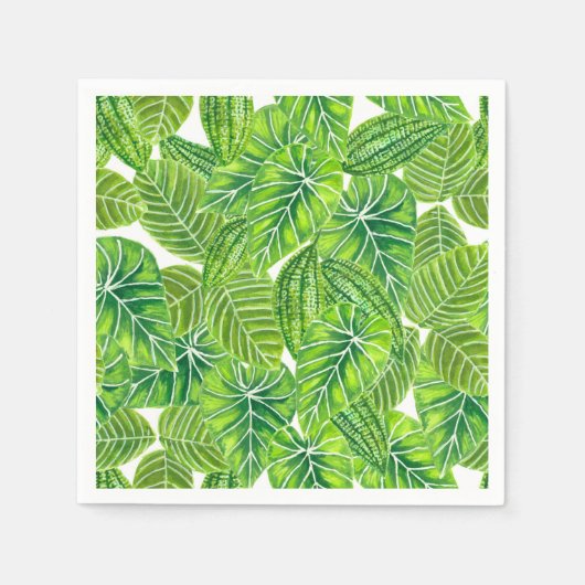 Serviette En Papier Aquarelle tropicale feuille design motif (Devant)
