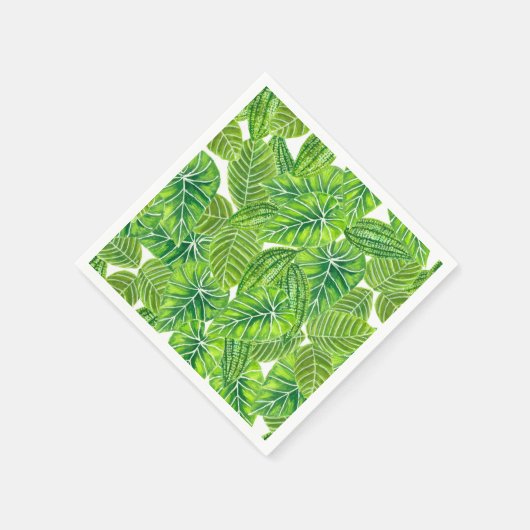 Serviette En Papier Aquarelle tropicale feuille design motif (Coin)