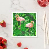 Serviette En Papier Aquarelle tropicale Flamant rose (En situation)