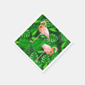 Serviette En Papier Aquarelle tropicale Flamant rose (Coin)