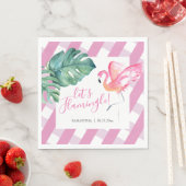 Serviette En Papier Aquarelle tropicale Flamant rose rose (En situation)