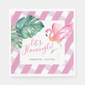 Serviette En Papier Aquarelle tropicale Flamant rose rose (Devant)