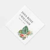 Serviette En Papier Aquarelle tropicale Mariage plat (Coin)